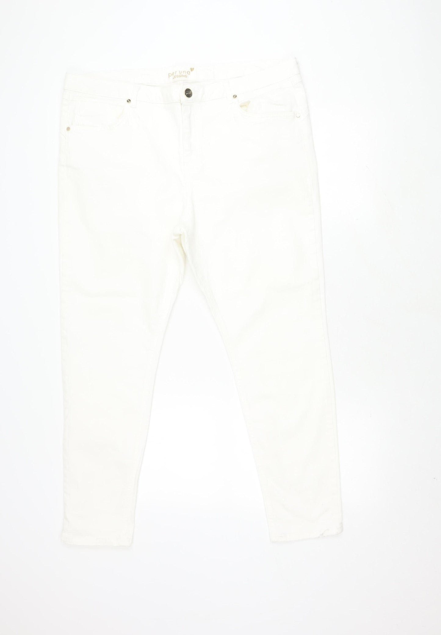 Womens UK Size 22 Marks and Spencer Regular Fit  Ivory Jeans