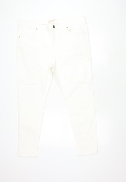 Womens UK Size 22 Marks and Spencer Regular Fit  Ivory Jeans