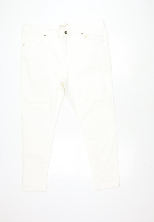 Womens UK Size 22 Marks and Spencer Regular Fit  Ivory Jeans