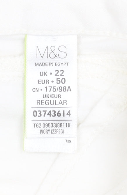 Womens UK Size 22 Marks and Spencer Regular Fit  Ivory Jeans