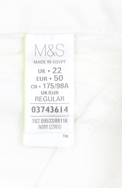 Womens UK Size 22 Marks and Spencer Regular Fit  Ivory Jeans