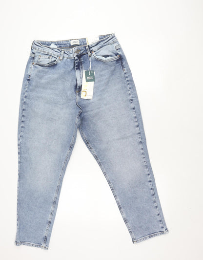 ONLY Women's Blue Mom Fit Jeans XL High Rise Denim