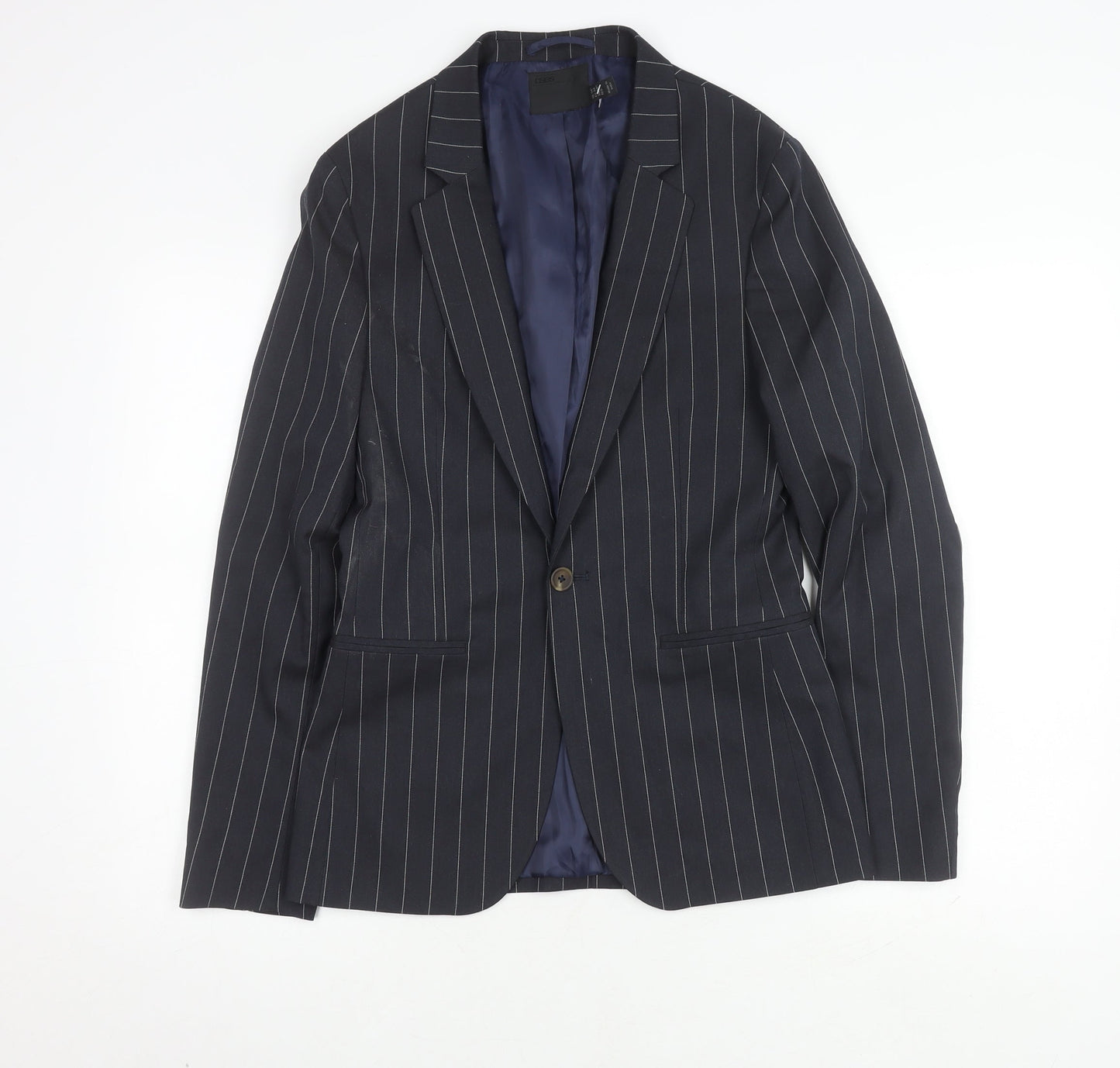 ASOS Men's Blue Striped Blazer - Size 34, Regular Fit