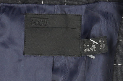 ASOS Men's Blue Striped Blazer - Size 34, Regular Fit