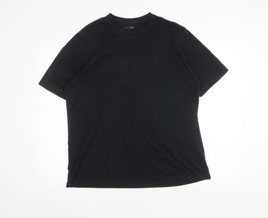 Marks and Spencer Men's Black Cotton T-Shirt, Size L