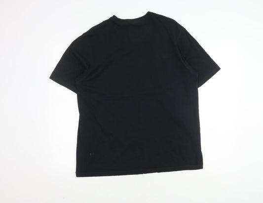 Marks and Spencer Men's Black Cotton T-Shirt, Size L