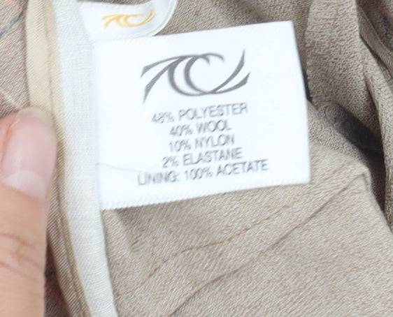 Country Casuals Women's Beige Wide-Leg Trousers, Size 12