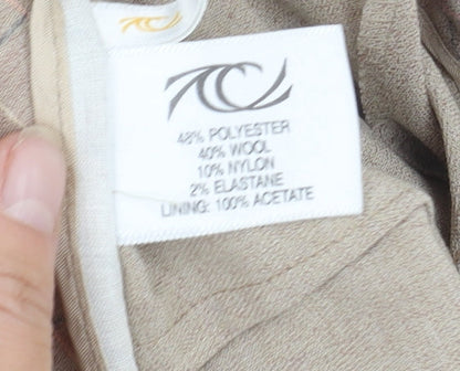 Country Casuals Women's Beige Wide-Leg Trousers, Size 12