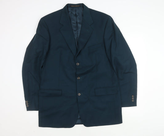 Mens UK Size 42 Marks and Spencer Regular Blue Suit Jacket