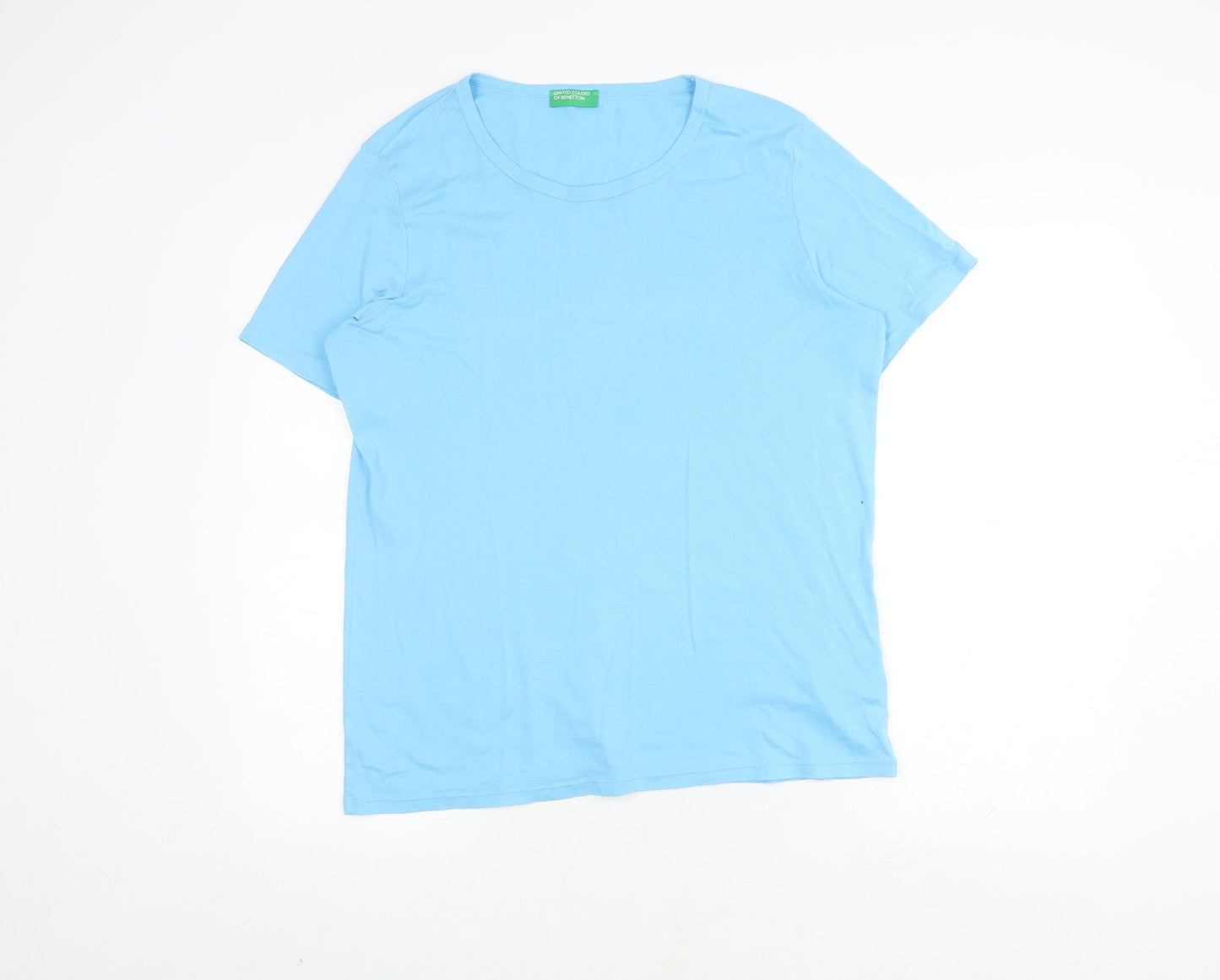 Unisex Adults UK Size XL United Colors of Benetton Blue Basic T-Shirt