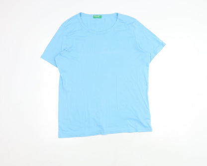 Unisex Adults UK Size XL United Colors of Benetton Blue Basic T-Shirt