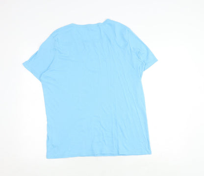 Unisex Adults UK Size XL United Colors of Benetton Blue Basic T-Shirt