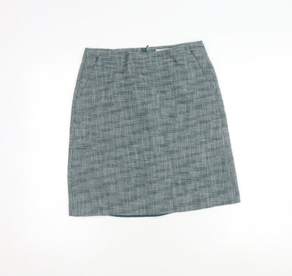 Collection by Lackrox Women's Blue Check Pencil Skirt, Size 6