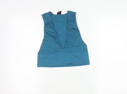 Womens UK Size L Urban Outfitters Blue Cropped Tank