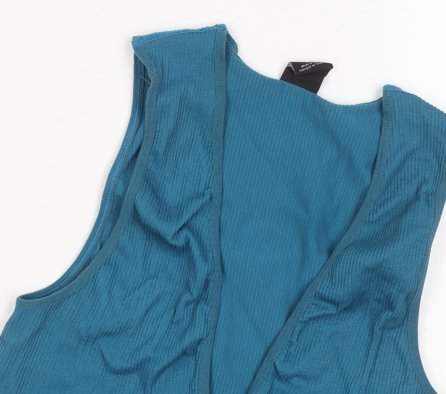 Womens UK Size L Urban Outfitters Blue Cropped Tank