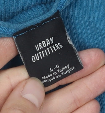 Womens UK Size L Urban Outfitters Blue Cropped Tank