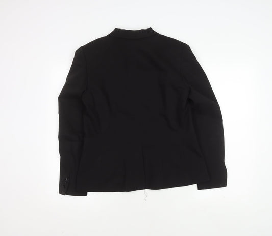 H&M Women's Black Suit Jacket, Size 14, Single-Breasted