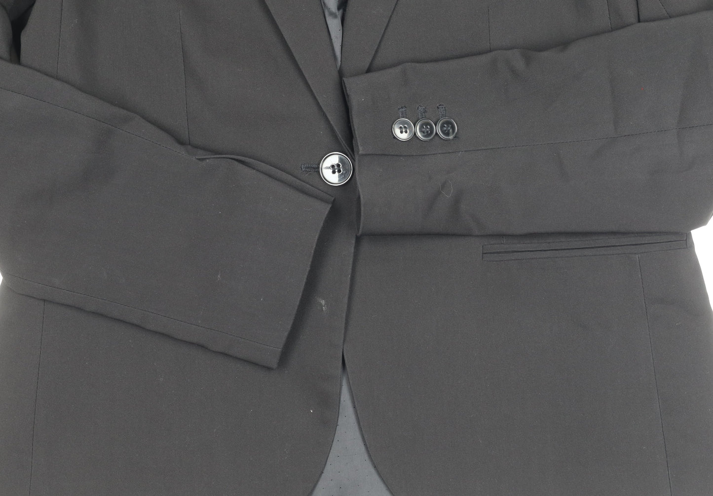 H&M Women's Black Suit Jacket, Size 14, Single-Breasted