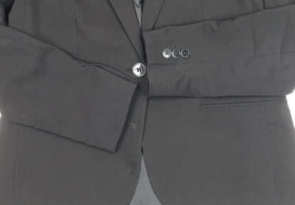H&M Women's Black Suit Jacket, Size 14, Single-Breasted