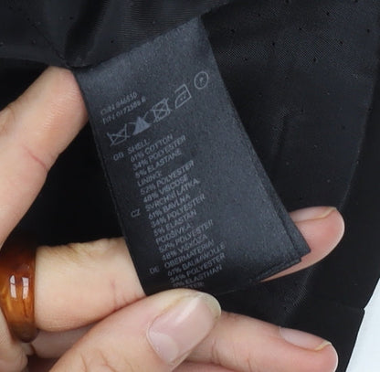 H&M Women's Black Suit Jacket, Size 14, Single-Breasted