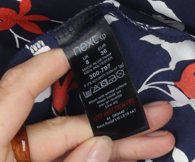 Next Women's Multicoloured Floral Shift Dress Size 8