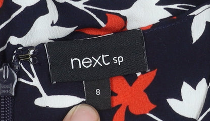 Next Women's Multicoloured Floral Shift Dress Size 8