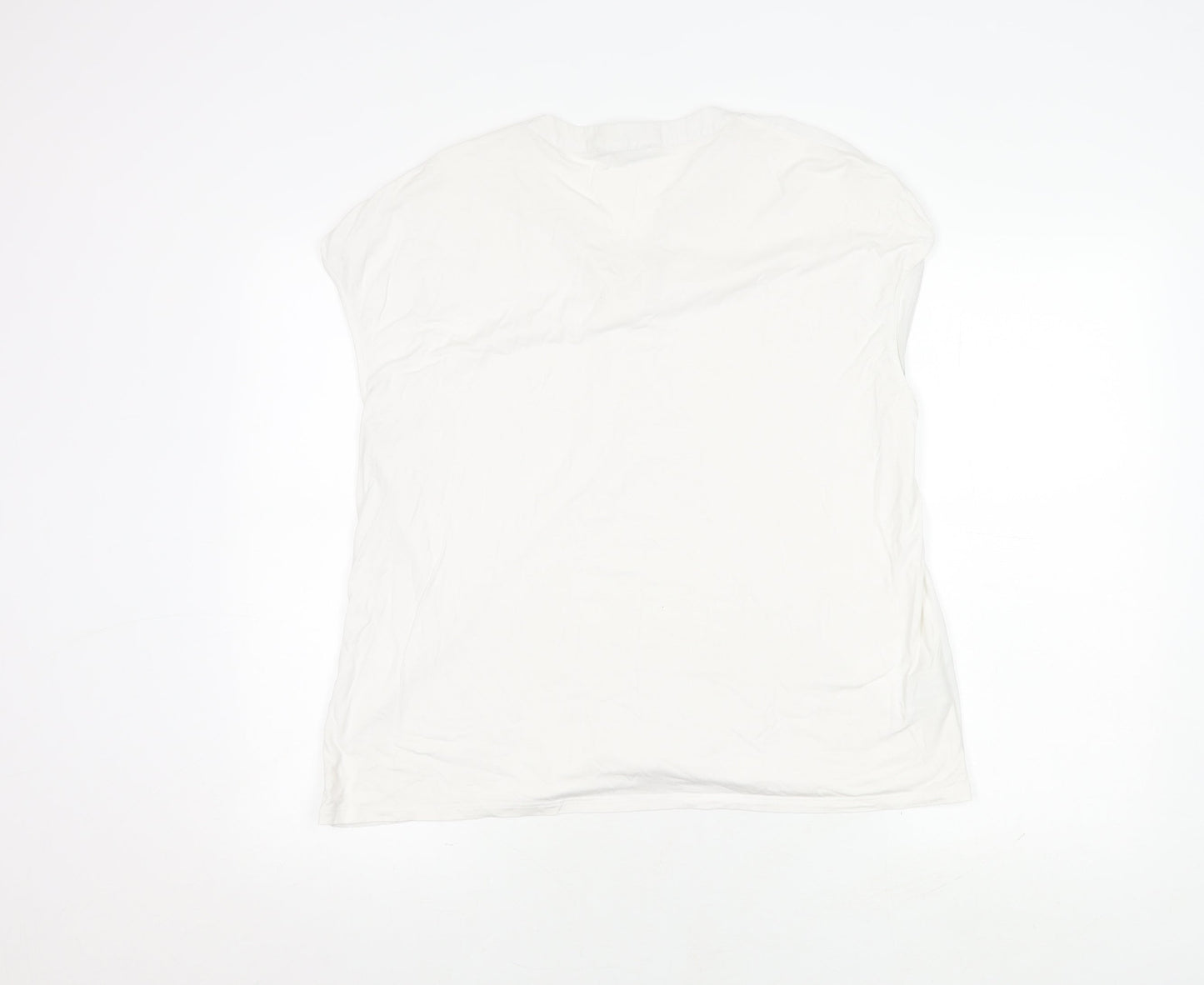 Laura Ashley Women's White Sleeveless Top UK 18