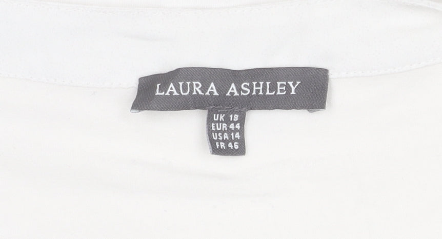 Laura Ashley Women's White Sleeveless Top UK 18