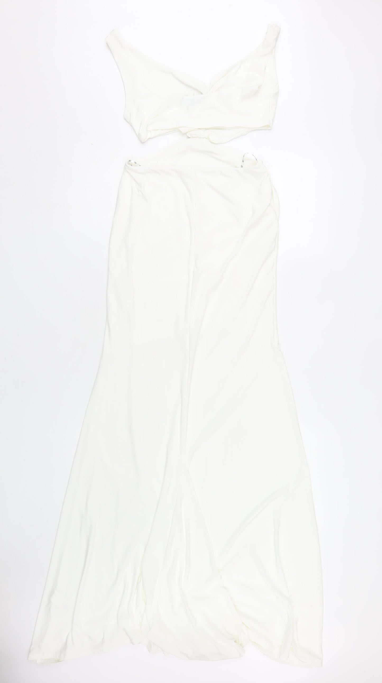 Missguided Women's White Long Bodycon Dress Size 10