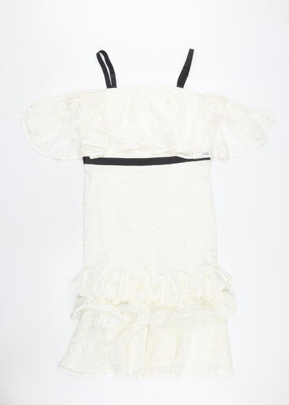 V by Very Women's Ivory Off Shoulder Party Dress Size 14