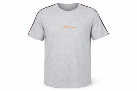 Front view of boohooMAN Grey Crew Neck T-Shirt for Men - Large