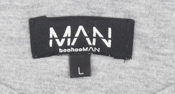 Mens UK Size L BoohooMAN Grey  T-Shirt
