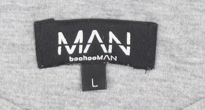Mens UK Size L BoohooMAN Grey  T-Shirt