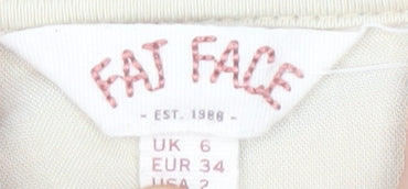 Fat Face Women's Beige Embroidered Dress Size 6