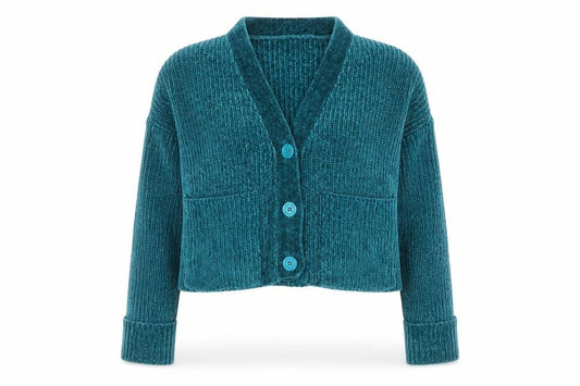 Womens UK Size M QED London Blue Cardigan Jumper