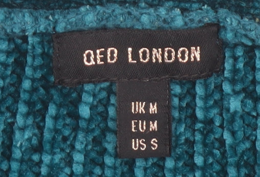 Womens UK Size M QED London Blue Cardigan Jumper