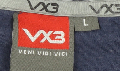 VX3 Men's Blue Rugby T-Shirt Size L Breathable Short Sleeve