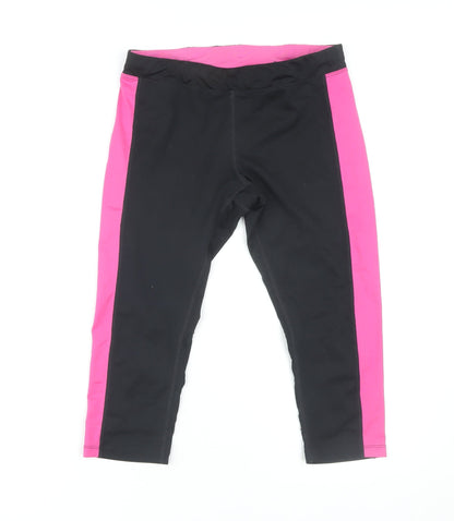 Nike Women's Black and Pink Leggings - M