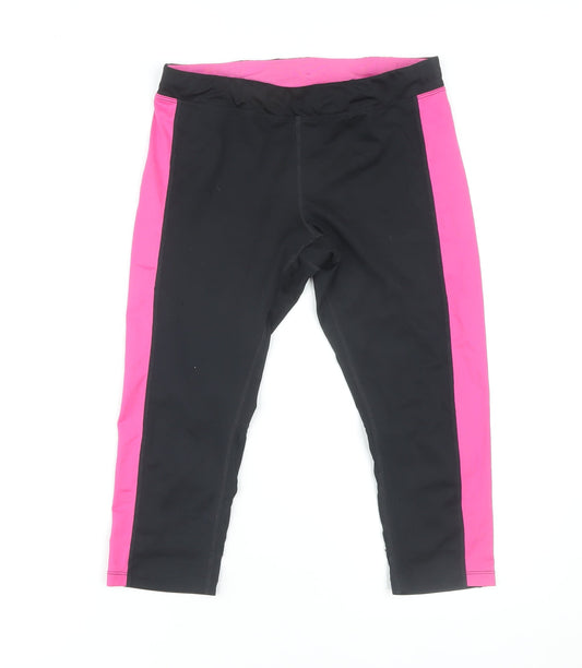 Nike Women's Black and Pink Leggings - M