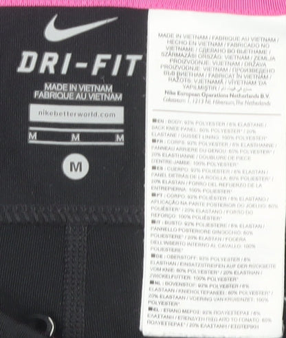 Nike Women's Black and Pink Leggings - M
