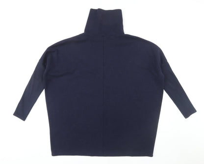 Warehouse Women's Blue Roll Neck Pullover Jumper