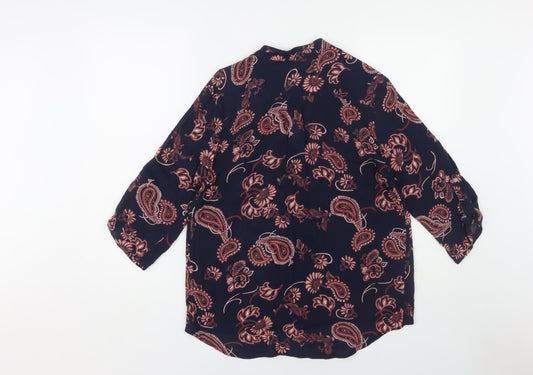 M&Co Women's Multicoloured Paisley Blouse Size 12