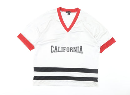 Womens UK Size M PRETTYLITTLETHING White Jersey T-Shirt