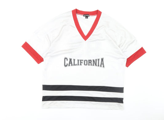 Womens UK Size M PRETTYLITTLETHING White Jersey T-Shirt