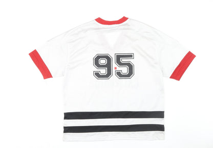 Womens UK Size M PRETTYLITTLETHING White Jersey T-Shirt