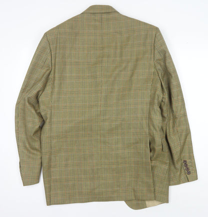 Aquascutum Men's Brown Check Blazer Wool 42R Classic