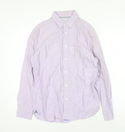 Jasper Conran Men's Purple Cotton Button-Up Shirt M