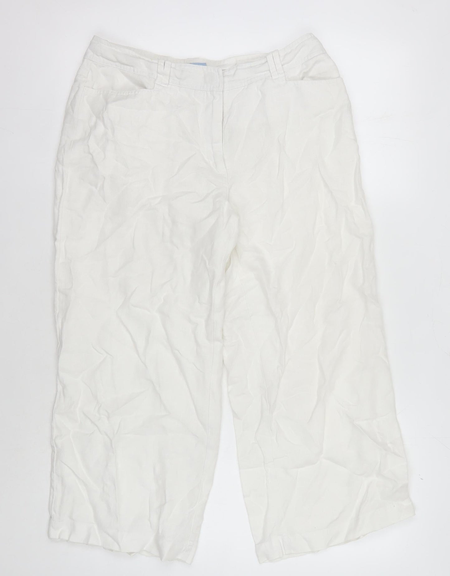 Womens UK Size 10 Oasis   White Trousers