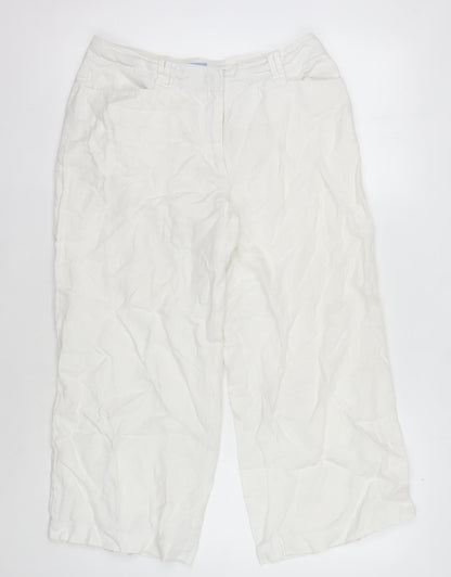 Womens UK Size 10 Oasis   White Trousers