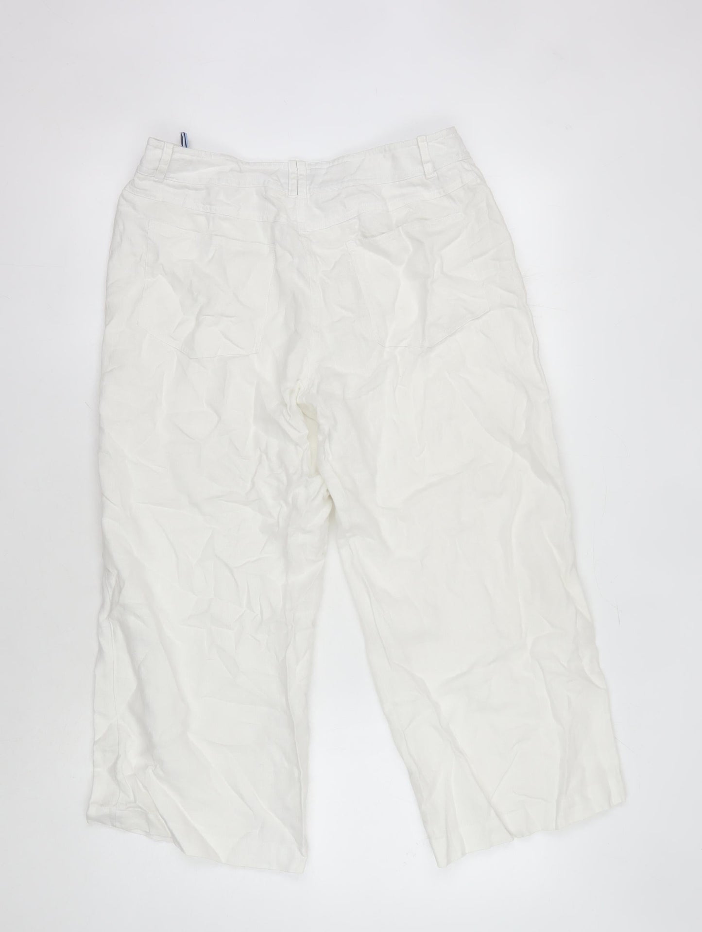 Womens UK Size 10 Oasis   White Trousers